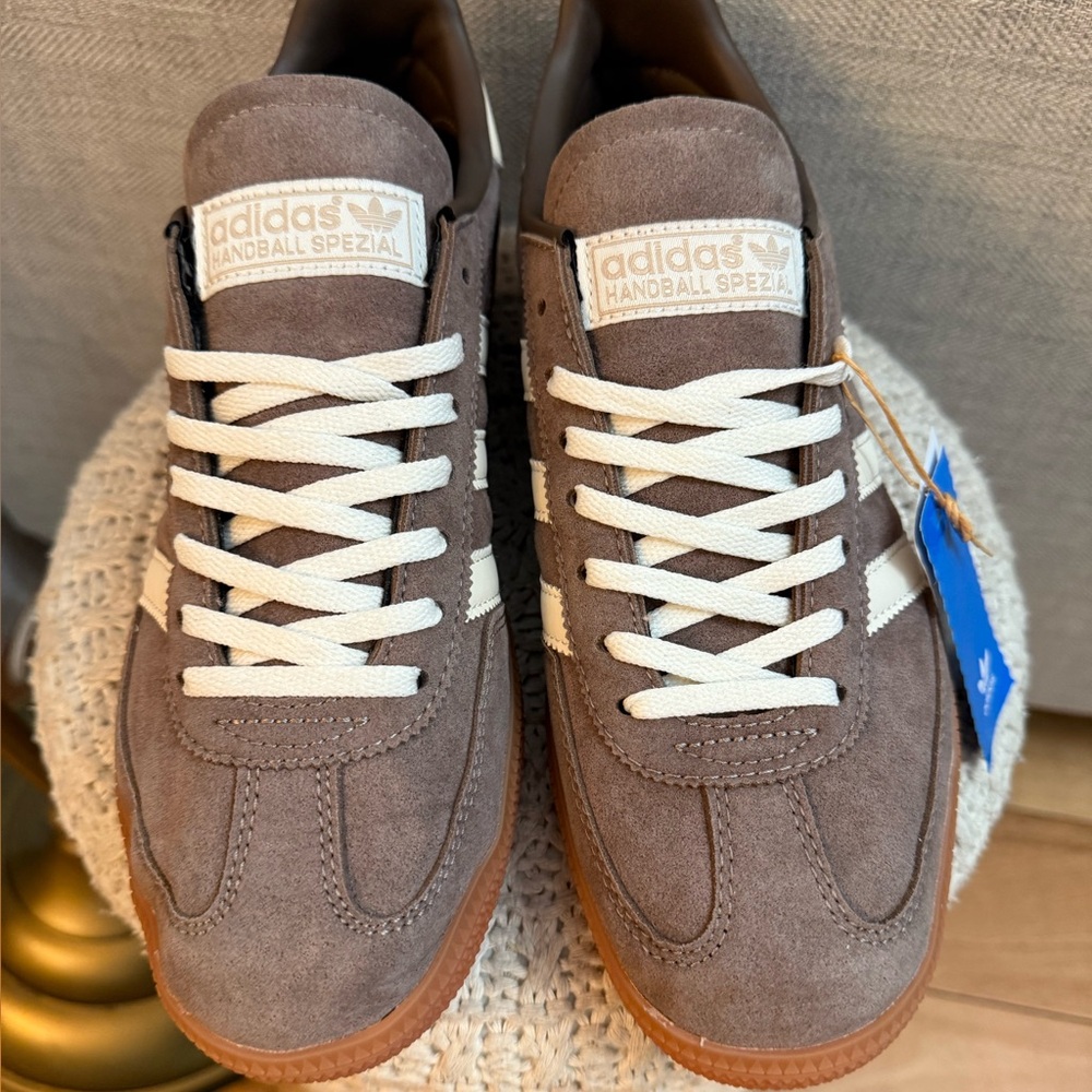 Adidas Handball Spezial Suede Sneakers in Brown and White